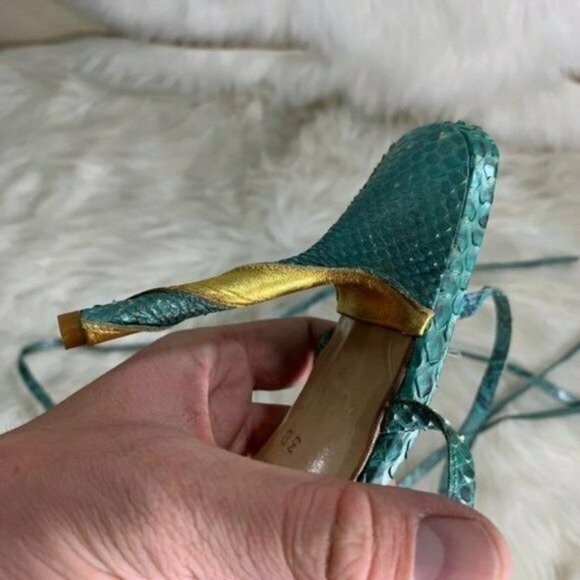 Gianni Versace Couture NEW Python Strappy Heels Si - Picture 10 of 10